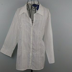 J.H Collectibles, szXL,white embellished flowy top